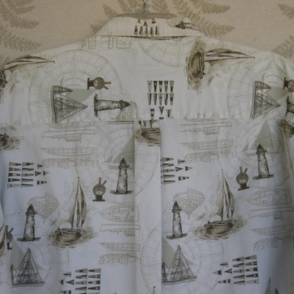 Puritan, Men's, Nautical, Casual, Button Down, Like New - Picture 4 of 7
